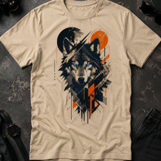 Geometrisch Wolf T-Shirt | Minimalistisch Grafisch