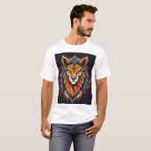 Geometrisch Wolfportret T-shirt (Voorkant volledig)