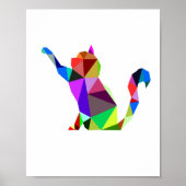 Geometrisch WPAP Cat Design 2 | Afdrukbaar | Wall Poster (Voorkant)