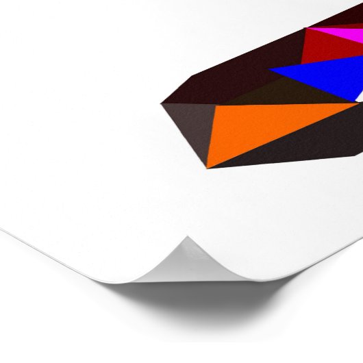 Geometrisch WPAP-katteontwerp | Printplaten | Wall Poster (Hoek)