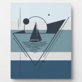 Geometrisch zeilboot moderne kunst fotoplaat (Voorkant)