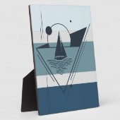 Geometrisch zeilboot moderne kunst fotoplaat (Zijkant)