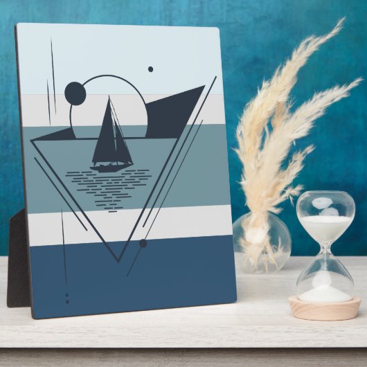 Geometrisch zeilboot moderne kunst fotoplaat (Zijkant)