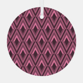 Geometrisch Zig Zag Etnisch Naadloos Glas Ornament (Achterkant)
