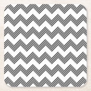 Geometrisch zigzagpatroon 2 kartonnen onderzetters