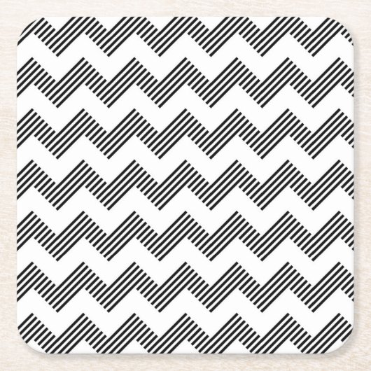 Geometrisch zigzagpatroon 2 kartonnen onderzetters (Voorkant)