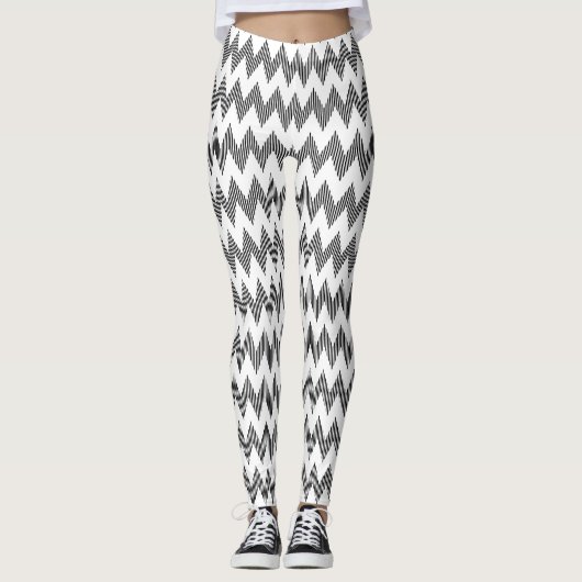 Geometrisch zigzagpatroon 2 leggings (Voorkant)