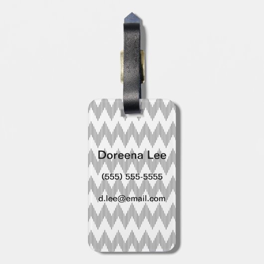 Geometrisch zigzagpatroon bagagelabel (Achterkant verticaal)