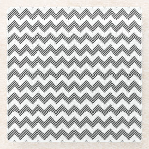 Geometrisch zigzagpatroon glazen onderzetter