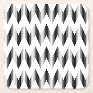 Geometrisch zigzagpatroon kartonnen onderzetters