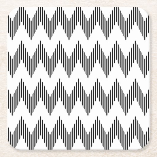 Geometrisch zigzagpatroon kartonnen onderzetters (Voorkant)