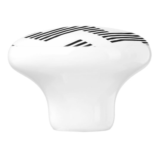 Geometrisch zigzagpatroon keramische knop (Zijkant)