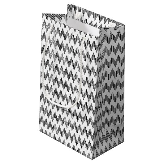 Geometrisch zigzagpatroon klein cadeauzakje (Achterkant Gekanteld)