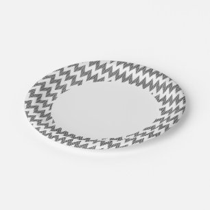 Geometrisch zigzagpatroon papieren bordje