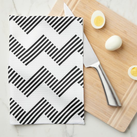 Geometrisch zigzagpatroon theedoek (Quarter Fold)