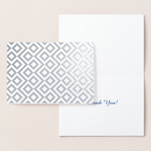 Geometrisch zilver en witte meander folie kaarten (Display)