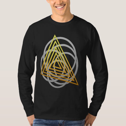 Geometrisch Zilver & Goud Fusion T-shirt | Modern  (Voorkant)