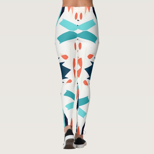 Geometrisch Zuidwest Ikat ontwerp Leggings (Achterkant)