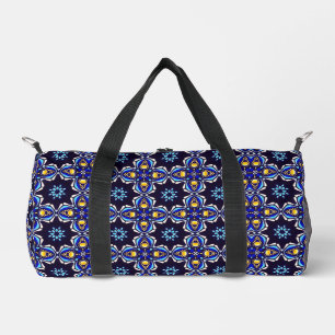 Geometrisch Zwart Blauw Gouden Kruis Plunjezak