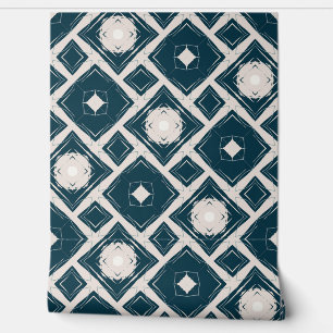 Geometrisch zwart en crèmemodern Tegel Behang