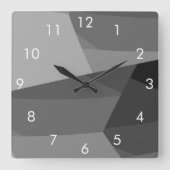 Geometrisch zwart en grijs vierkante klok (Voorkant)