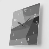 Geometrisch zwart en grijs vierkante klok (Hoek)