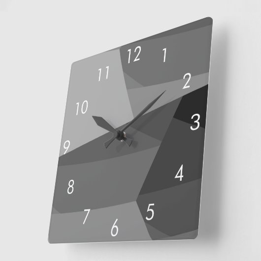 Geometrisch zwart en grijs vierkante klok (Hoek)
