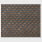 Geometrisch zwart en koper cadeaupapier (Vlak)