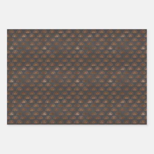Geometrisch zwart en koper inpakpapier vel (Voorkant 3)
