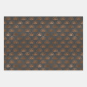 Geometrisch zwart en koper inpakpapier vel (Voorkant)
