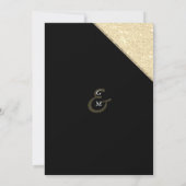 Geometrisch zwart goud ampersand glitter bruiloft kaart (Achterkant)