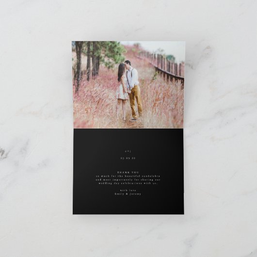 Geometrisch Zwart Goud Gatsby Bruiloft Dank u Kaar Bedankkaart (Binnen)