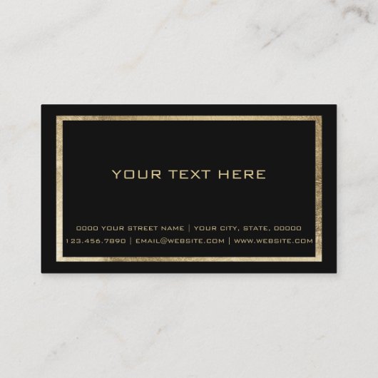 Geometrisch zwart goud glam VIP kaart club lid Visitekaartje (Achterkant)