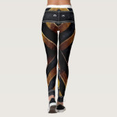 geometrisch zwart-goudpatroon leggings (Achterkant)