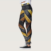 geometrisch zwart-goudpatroon leggings (Links)