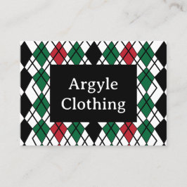 Geometrisch zwart groen rood argyle geometrisch pa visitekaartje