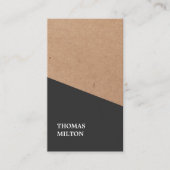 Geometrisch zwart Kraft-papier, modern Visitekaartje (Voorkant)