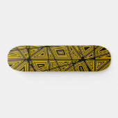 Geometrisch - Zwart op Amber Skateboard (Horizontaal)