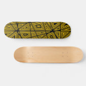 Geometrisch - Zwart op Amber Skateboard (Horizontaal)