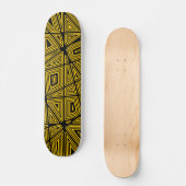 Geometrisch - Zwart op Amber Skateboard (Voorkant)