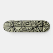 Geometrisch - Zwart op Crème Skateboard (Horizontaal)