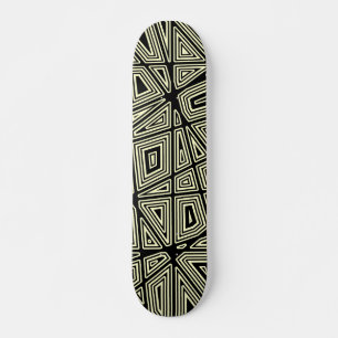 Geometrisch - Zwart op Crème Skateboard