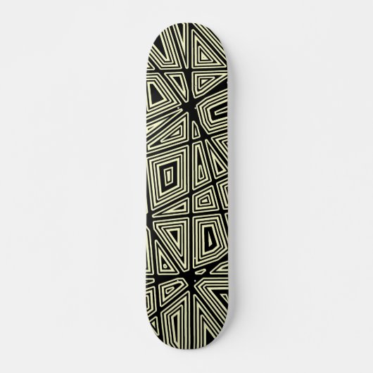 Geometrisch - Zwart op Crème Skateboard (Voorkant)
