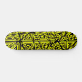 Geometrisch - Zwart op Geel Skateboard (Horizontaal)