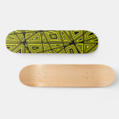 Geometrisch - Zwart op Geel Skateboard (Horizontaal)