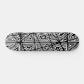 Geometrisch - Zwart op hout Persoonlijk Skateboard (Horizontaal)