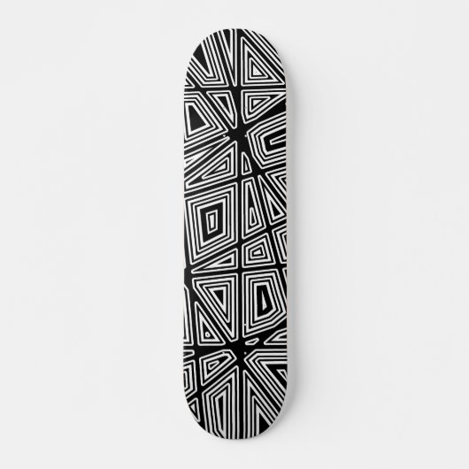 Geometrisch - Zwart op hout Persoonlijk Skateboard (Voorkant)