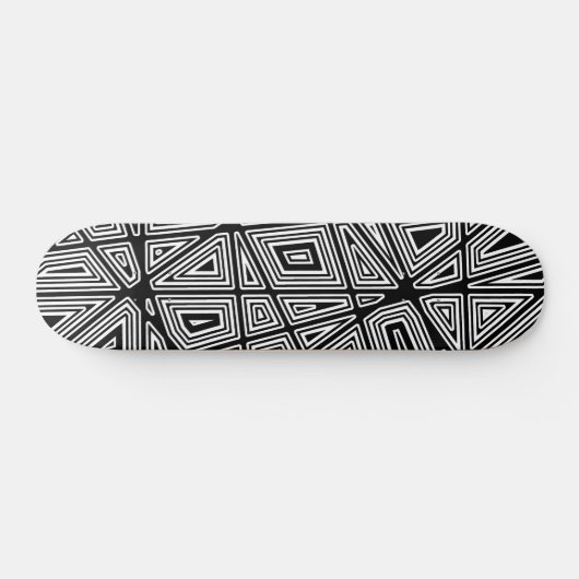 Geometrisch - Zwart op Wit Persoonlijk Skateboard (Horizontaal)