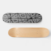 Geometrisch - Zwart op Wit Persoonlijk Skateboard (Horizontaal)