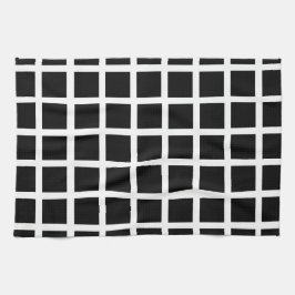 Geometrisch zwart vierkant patroon geometrisch theedoek